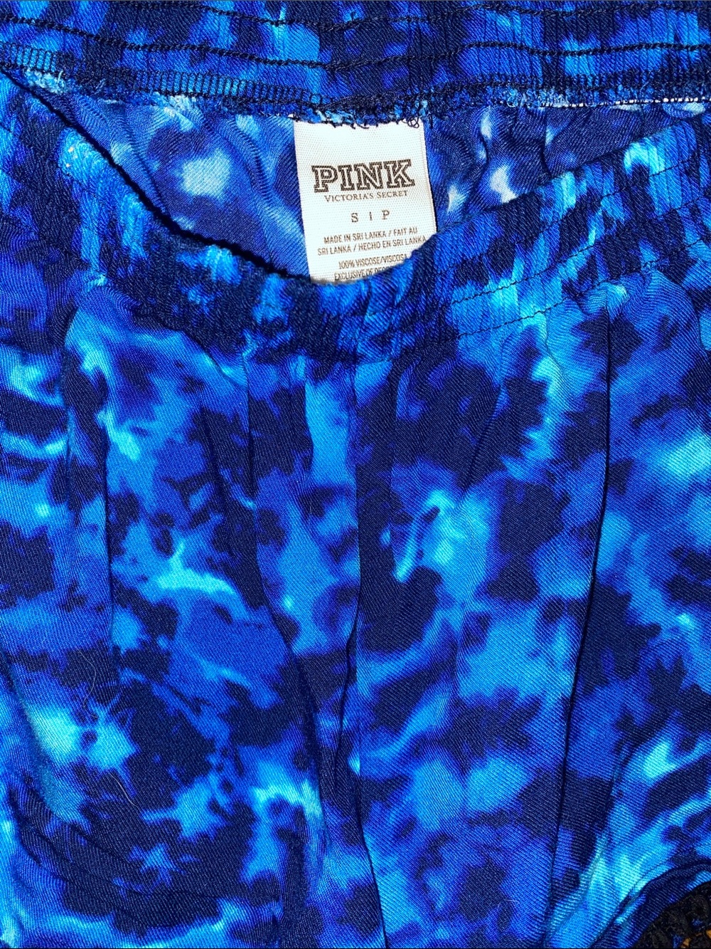 Victoria's Secret Blue Tie-Dye Pom-Pom Trim Shorts - Picture 3 of 6